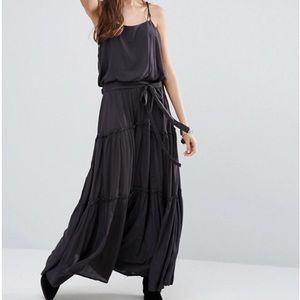 Free People NWT Valerie Maxi Dress Washed Black XS